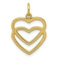thumbnail image 1 of 14k Yellow Gold Polished Double Love Heart Charm 22x15mm Wide Pendant Necklace for Women - .8 Grams, 1 of 3