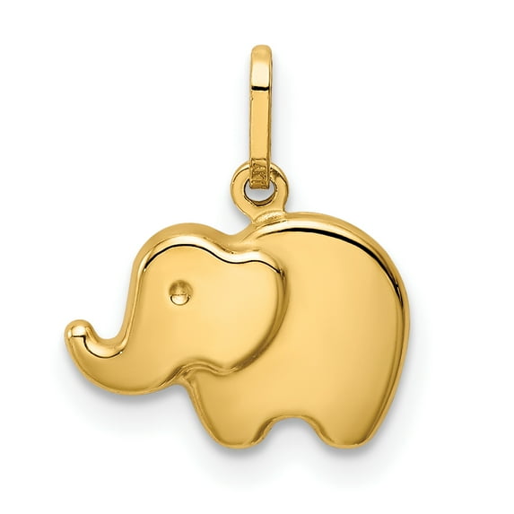 G & W 14k Polished Elephant Charm