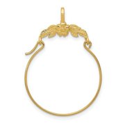 Finest Gold 14K Yellow Gold Polished Floral Charm Holder