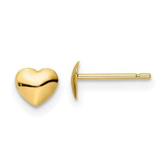 Finest Gold 14K Yellow Gold Polished Heart Post Stud Earrings