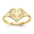 thumbnail image 1 of Finest Gold 14K Yellow Gold Polished Heart with Cross Ring - Size 6.75, 1 of 5
