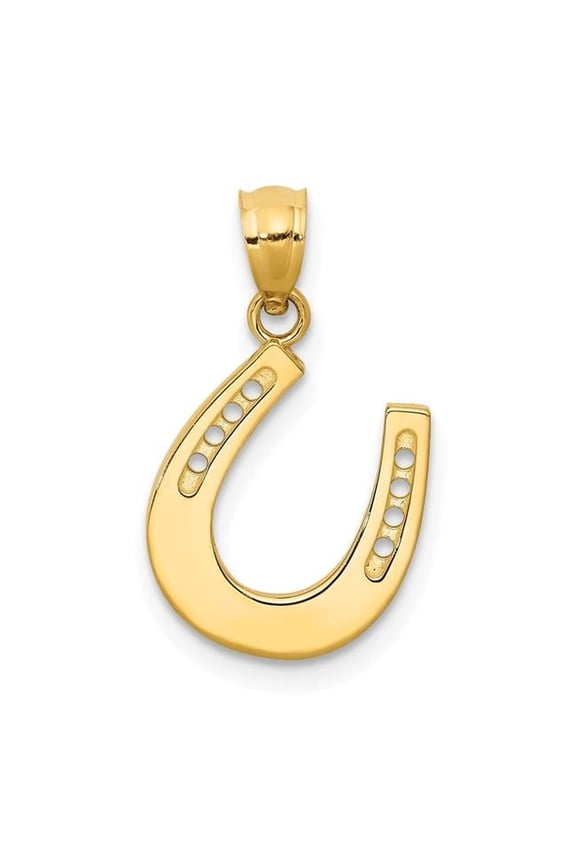 14K Yellow Gold Polished Horseshoe Pendant