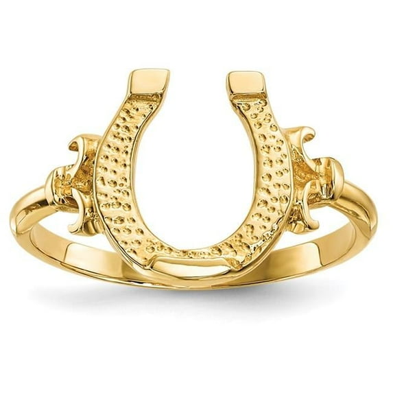 Finest Gold 14K Yellow Gold Polished Horseshoe Ring - Size 7