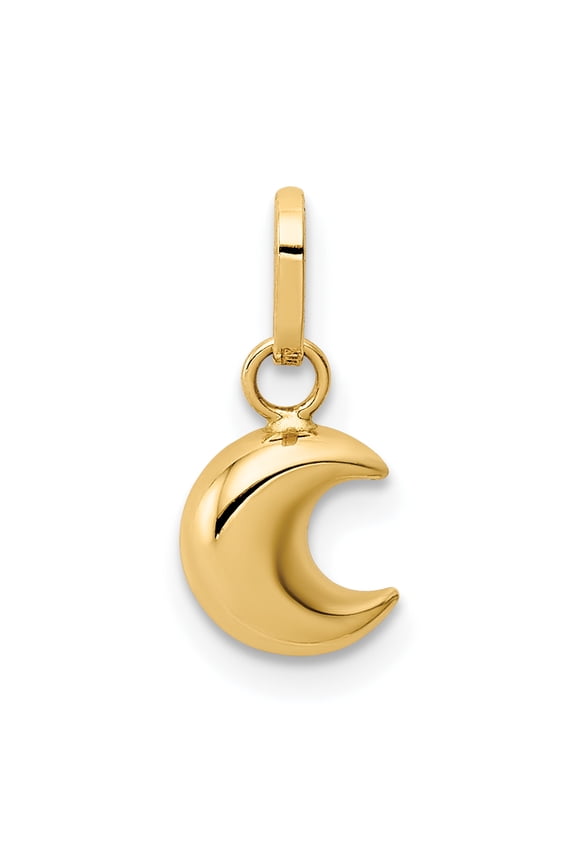 G & W 14k Polished Puffed Moon Charm