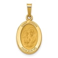 thumbnail image 1 of 14k Polished and Satin St Joseph Medal Hollow Oval Pendant XR1343, 1 of 4