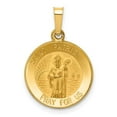 thumbnail image 1 of 14k Polished and Satin St Patrick Medal Hollow Pendant XR1372, 1 of 3