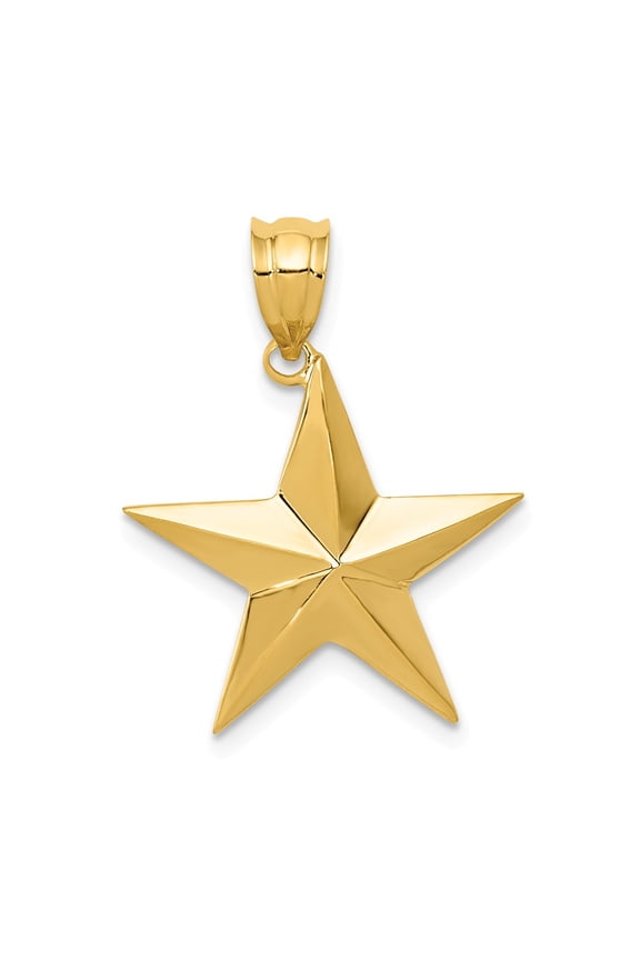 14k Polished Star Pendant