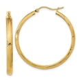 thumbnail image 1 of Finest Gold 14K Yellow Gold Polished & Textured Fancy Hoop Earrings, 1 of 3