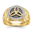 thumbnail image 1 of Finest Gold 14K Yellow Gold & Rhodium Onyx Diamond Trinity Ring - Size 10, 1 of 5