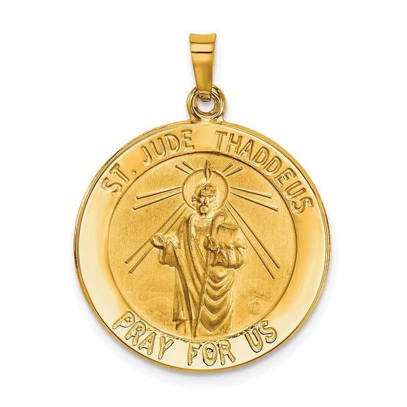 Finest Gold 14K Yellow Gold Saint Jude Medal Hollow Pendant - Walmart.com