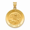 thumbnail image 1 of 14k Polished and Satin Hollow St. Michael Medal Round Pendant REL148, 1 of 2