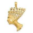 thumbnail image 1 of Finest Gold 14K Yellow Gold Satin & Diamond-Cut Nefertiti Charm, 1 of 6