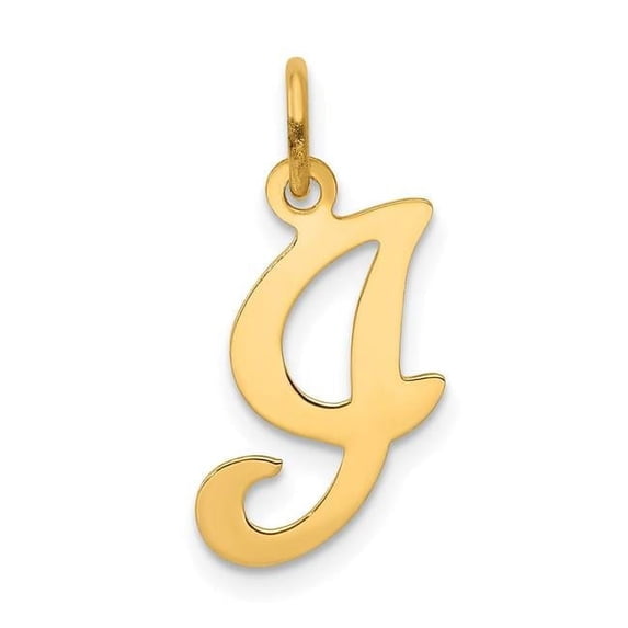 Finest Gold 14K Yellow Gold Script Letter I Initial Charm