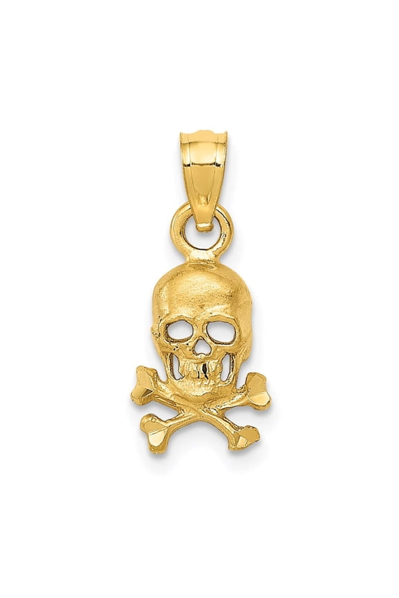 14K Skull and Cross Bones Pendant K3163