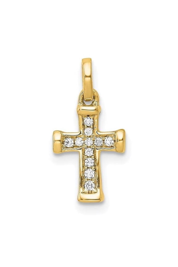 14k Small 1/20ct. Diamond Latin Cross Pendant PM4982