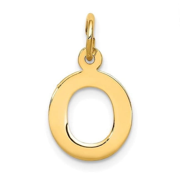 Finest Gold 14K Yellow Gold Small Block Letter O Initial Charm