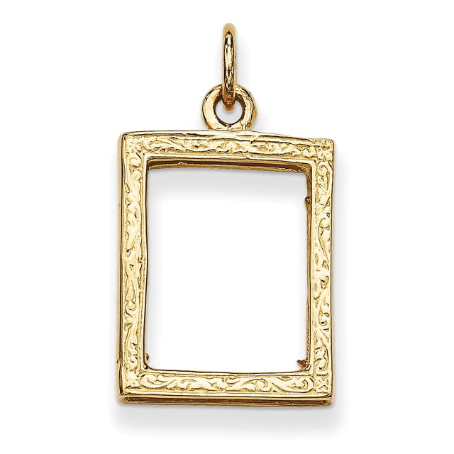 Lockets 14k Fancy Border 17x13mm Picture Frame Pendant - Walmart ...