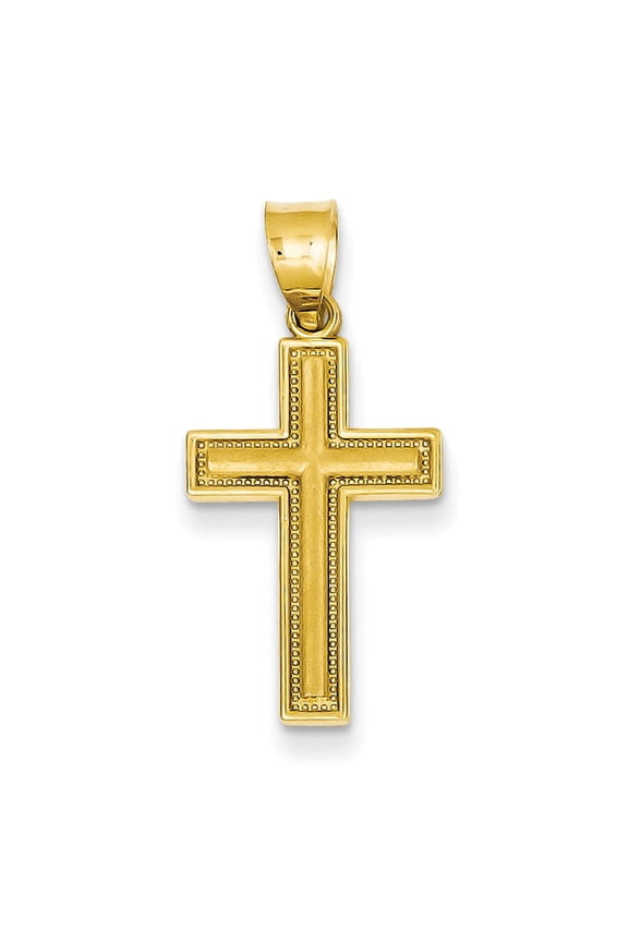 14K Small Satin Cross Pendant D4296