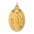 thumbnail image 1 of 14k Polished and Satin Solid Large Miraculous Medal Oval Pendant XR1755, 1 of 4