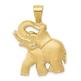 thumbnail image 1 of Finest Gold 14K Yellow Gold Solid Satin Diamond-Cut Open-Backed Elephant Pendant, 1 of 3