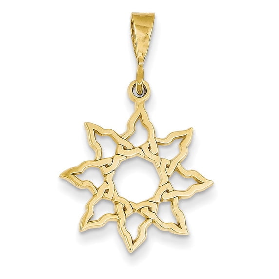 Finest Gold 14K Yellow Gold Sun Charm