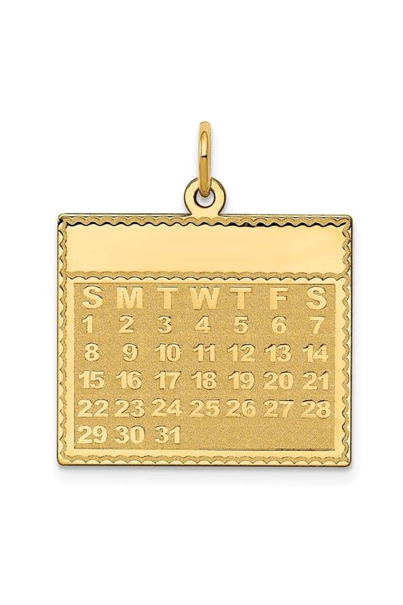 Finest Gold 14K Yellow Gold Sunday the First Day Calendar Pendant