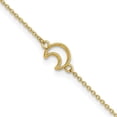 thumbnail image 1 of 14K Gold Textured and Polished Moon 9in Plus 1in ext. Anklet, 1 of 4