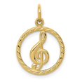 thumbnail image 1 of Finest Gold 14K Yellow Gold Treble Clef Charm, 1 of 2