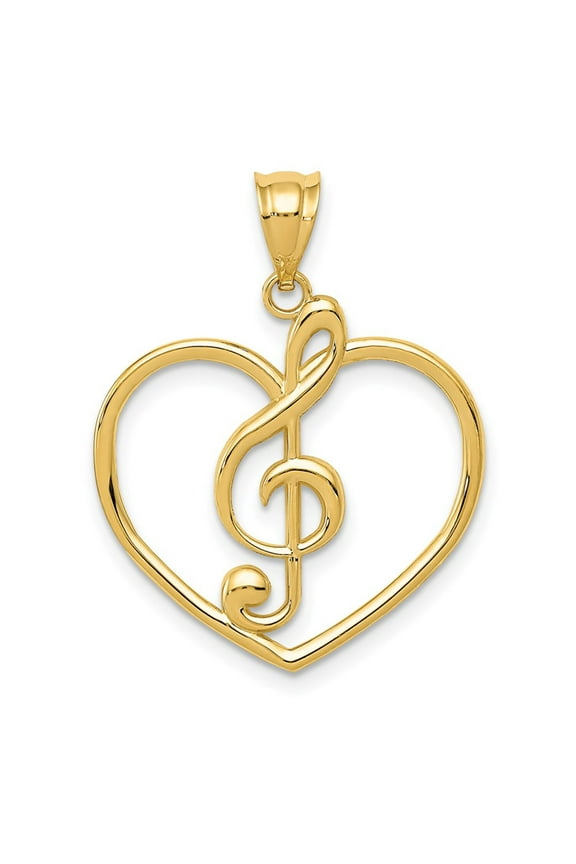 14K Treble Clef in Heart Charm K4943