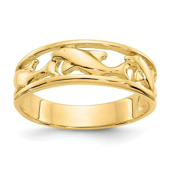 14K Triple Dolphin Band Ring K4558