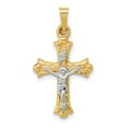 thumbnail image 1 of Finest Gold 14K Yellow Gold Two-Tone Polished Inri Crucifix Cross Pendant, 1 of 4