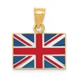 thumbnail image 1 of 14K and White Rhodium Solid Enameled United Kingdom Flag Pendant, 1 of 4