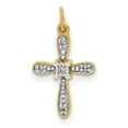 thumbnail image 1 of Finest Gold 14K Yellow & Rhodium 0.03CT Diamond Cross Charm, 1 of 3