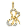 thumbnail image 1 of Finest Gold 14K Yellow & Rhodium White Diamond-Cut Dragonfly Pendant, 1 of 4