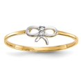 thumbnail image 1 of Finest Gold 14K Yellow & Rhodium with CZ Bow Ring - Size 7, 1 of 4