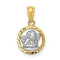 thumbnail image 1 of 14K Yellow Gold White Rhodium Polished D.C Finish Angle Cherub Pendant, 1 of 4