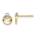 thumbnail image 1 of Madi K 14k and White Rhodium  Circle Doorknocker Post Earrings, 1 of 3