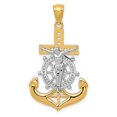 thumbnail image 1 of Finest Gold 14K Yellow & Rhodium with Polished Mariners Crucifix Pendant, 1 of 2