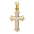 thumbnail image 1 of Finest Gold 14K Yellow & Rhodium with Reversible Hollow Cross Pendant, 1 of 3