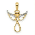 thumbnail image 1 of Finest Gold 14K Yellow & Rhodium with White Diamond-Cut Infinity Angel Pendant, 1 of 2