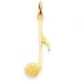 thumbnail image 1 of Finest Gold 14k Yellow Gold Satin Musical Note Pendant Charm, 1 of 4