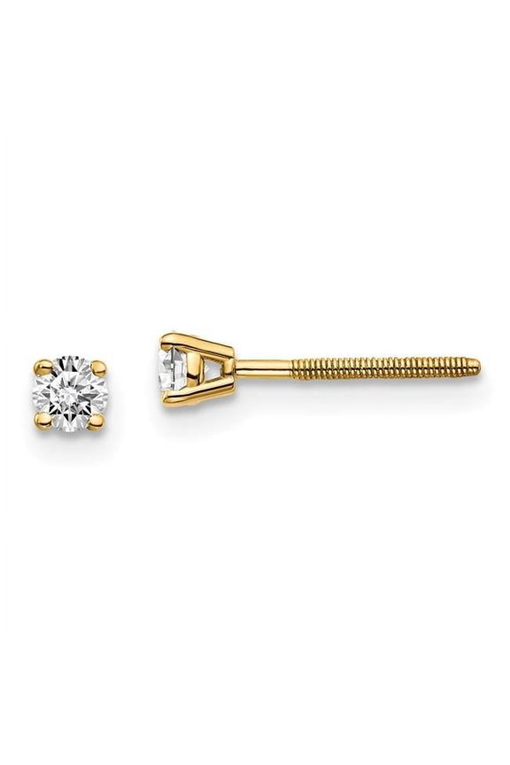 Finest Gold 14ky 0.20ct SI3 G-I Diamond Stud Thread On & Off Post Earrings