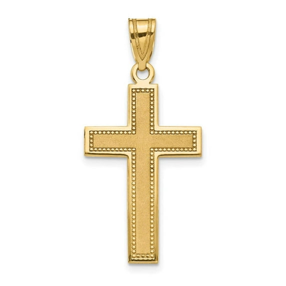 14K Medium Satin Cross Pendant D4298