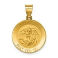 thumbnail image 1 of 14k Polished and Satin Hollow St. Michael Medal Round Pendant XR1363, 1 of 4