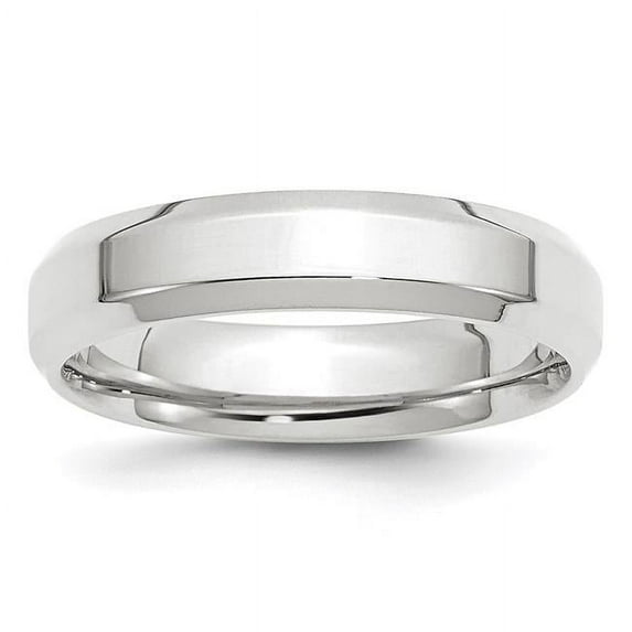 Finest Gold 1WBEC050-7 5 mm 10KW Bevel Edge Comfort Fit Band Ring - Size 7