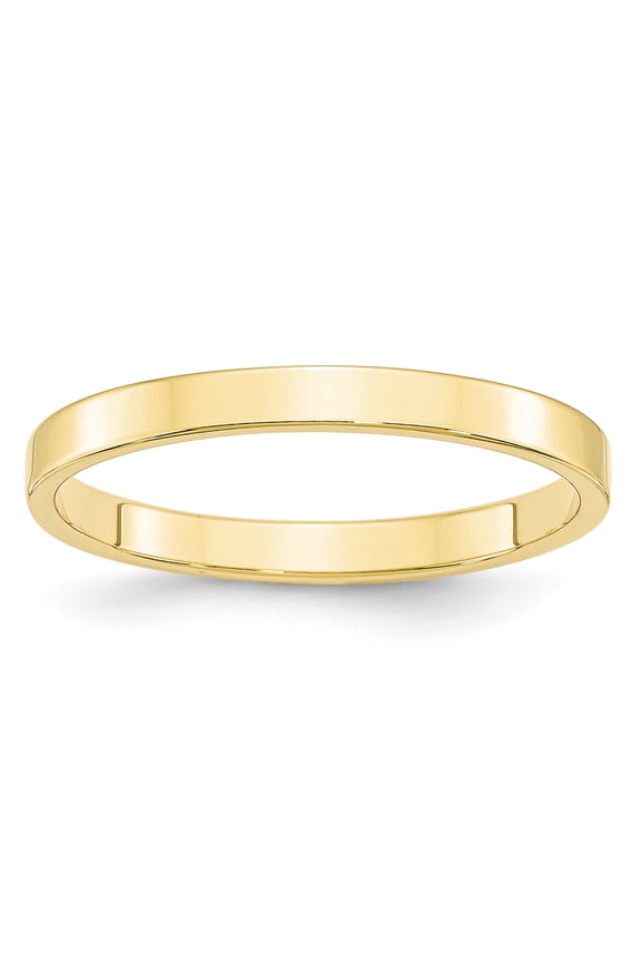 10k Yellow Gold Solid Polished Lightweight 2.5mm Ltw Flat Band Size 8 Ring Ring for Women and Men