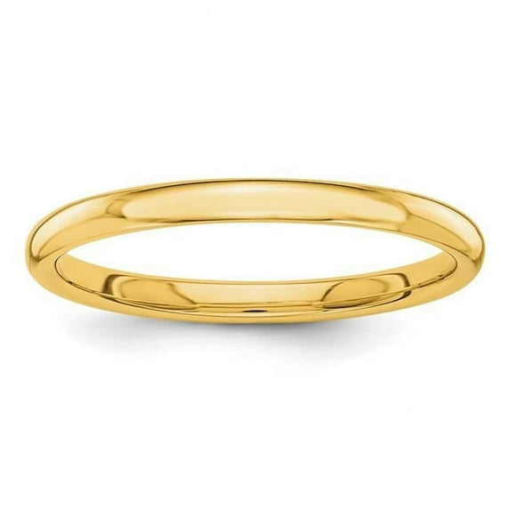 14k Yellow Gold Solid Polished 2mm Band Ring Size 5.5 - 1.8 Grams - Jewelry Gift for Mom