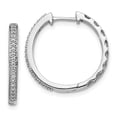 thumbnail image 1 of 14k White Gold Diamond 2mm Hinged Hoop Earrings EM5400, 1 of 3