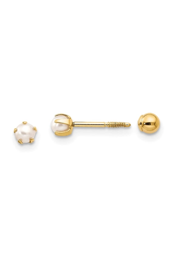 Madi K 14k Reversible FW Cultured Pearl & Bead Earrings