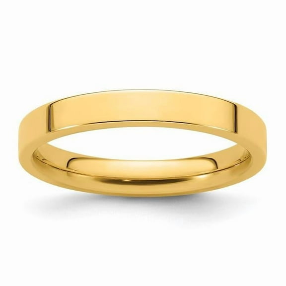 14k Yellow Gold Solid Polished 3mm Standard Flat Comfort-Fit Band Size 6.5 Ring Ring for Women and Men
